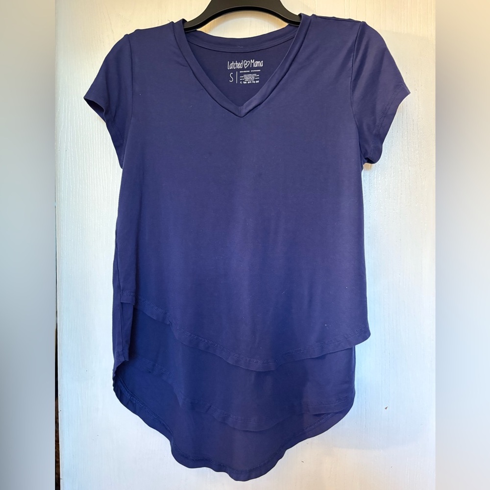 Latched Mama Women's Short Sleeve Top in Deep Blue